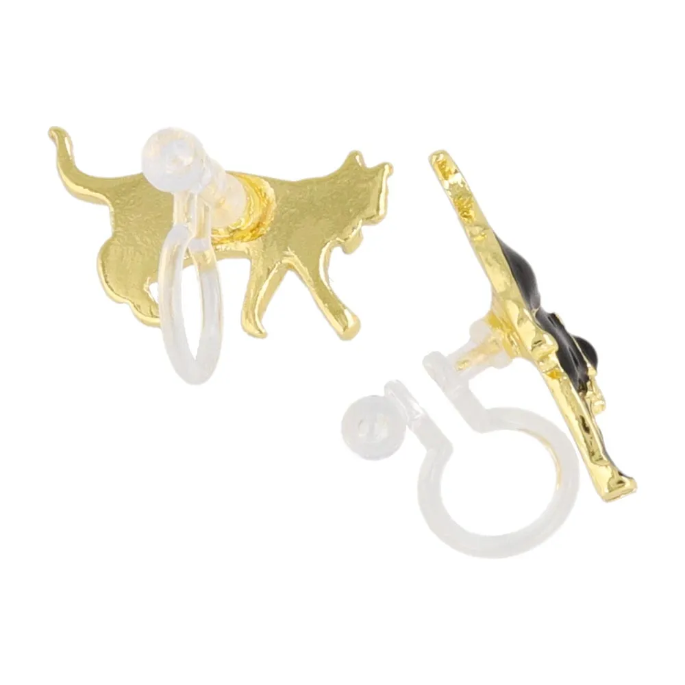 Bow Cat Invisible Clip On Earrings