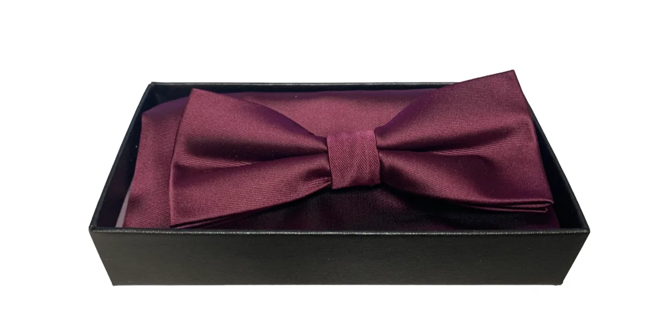 Bow Tie Set (Bow Tie & Pocket Square), Beet