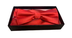 Bow Tie Set (Bow Tie & Pocket Square), Red