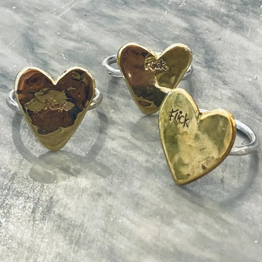 Brass heart ring