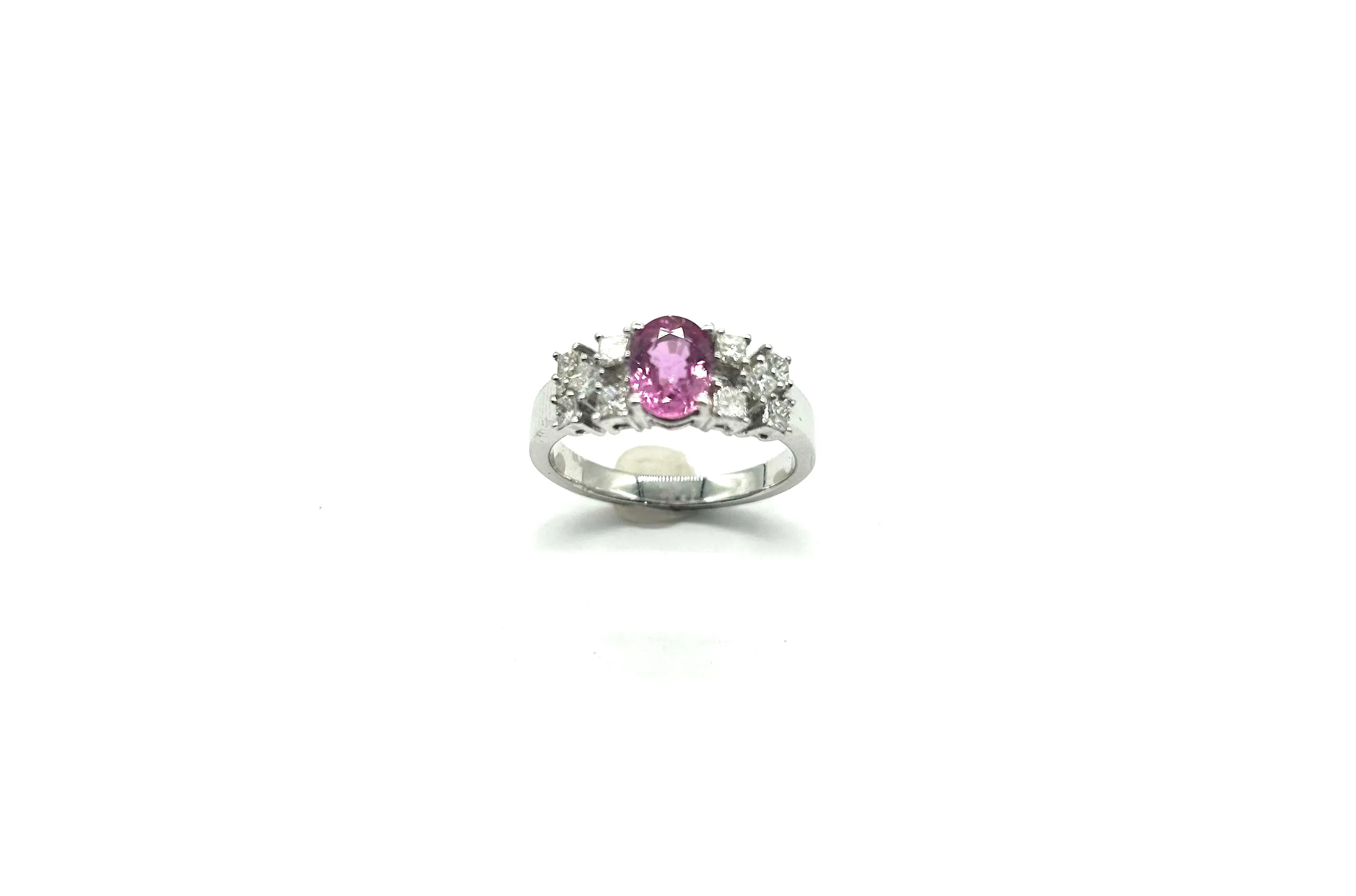 Brilliant Ladies Diamond & Pink Sapphire Ring