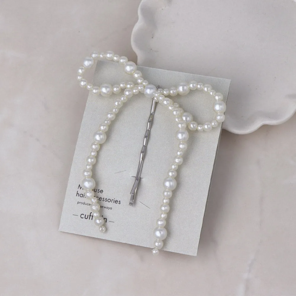 Bubble Pearl Bow Hairpin