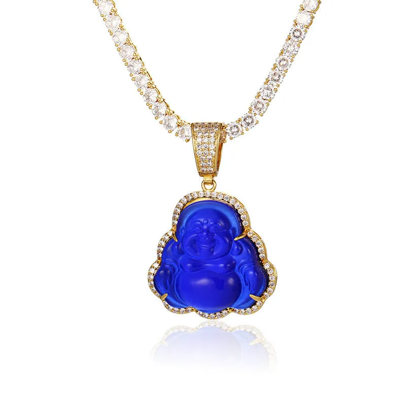 Buddha Pendant AAA Zirconia Hip Hop Necklace For Women