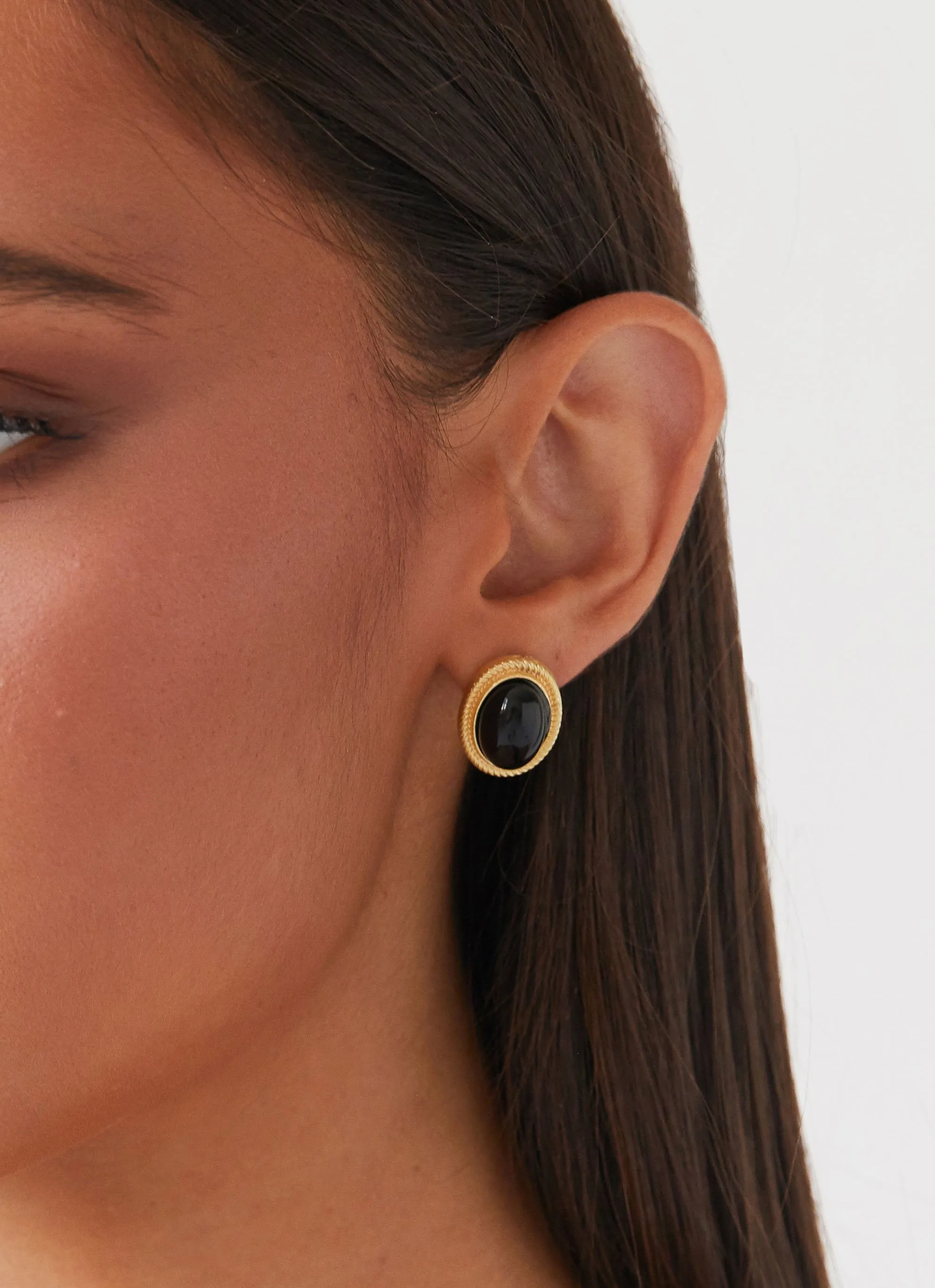 Calais Opal Earrings - Black