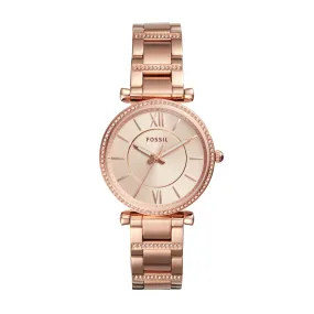 Carlie Three-Hand Rose-Gold-Tone Stainless Steel Watch