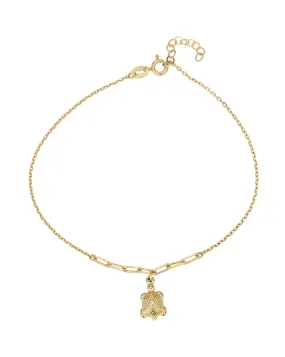 Carlton London 18Kt Gold Plated Anklet With Dangling Tortoise Charm