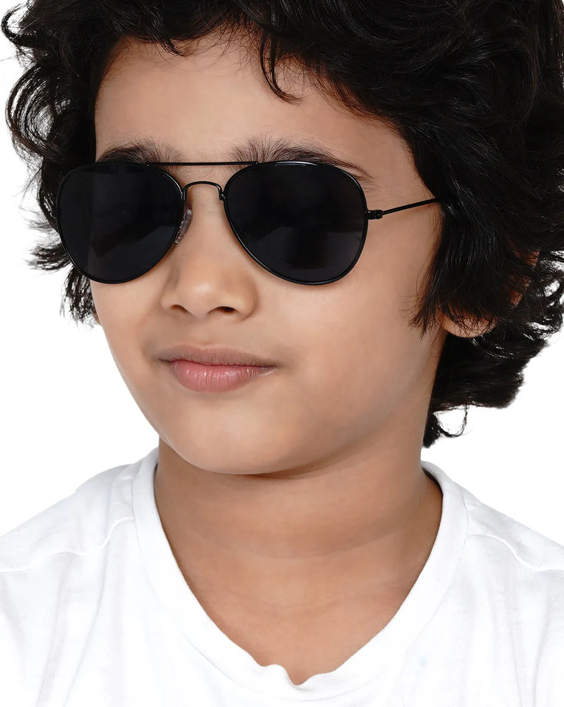 Carlton London Blue Lens & Black Aviator Sunglasses With Uv Protected Lens For Boy