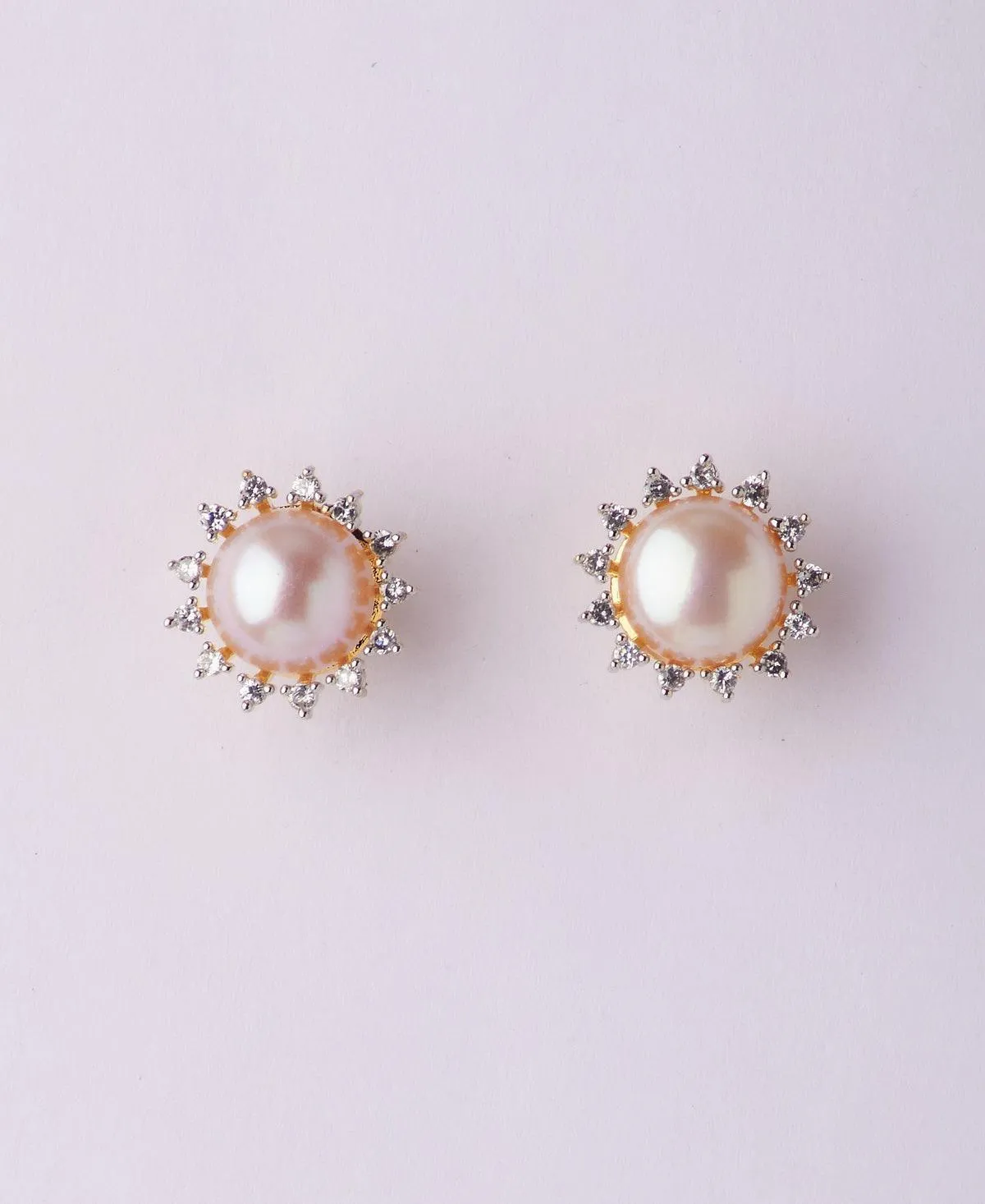 Classy Pink Pearl Stud Earring