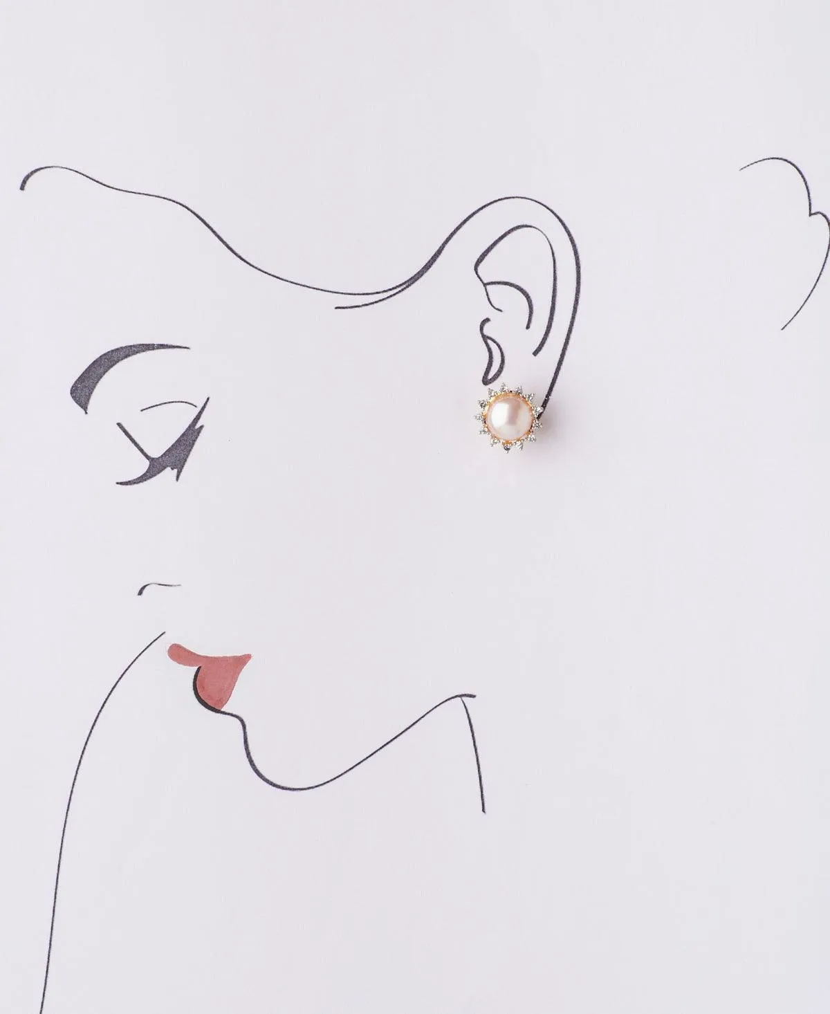 Classy Pink Pearl Stud Earring