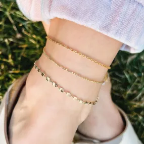 Confetti Gold Layering Anklet Set