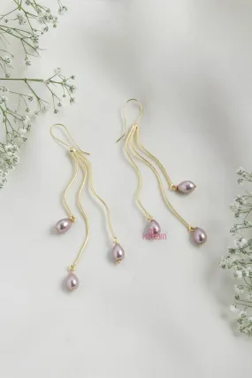 Contemporary Drop Pearl Hook Earring