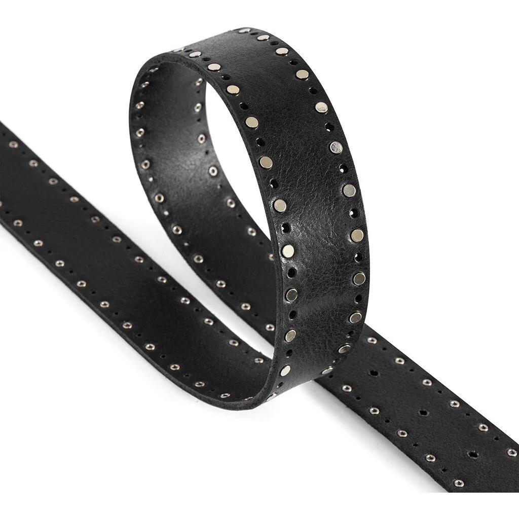 Cool leather belt with details / 15870 - Black (Nero)