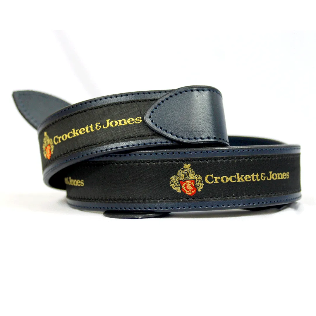 Crockett & Jones Navy Leather Belt