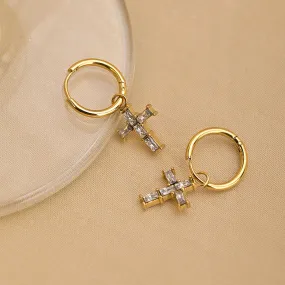 Cross Hoop Earrings