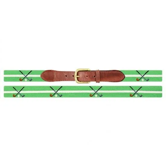 Crossed Clubs Needlepoint Belt