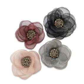 Crystal Magnetic Flower Brooch