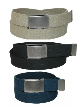 CTM® Men's Big & Tall Belt with Flip Top Nickel Buckle (Pack of 3)