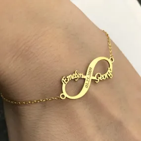 Custom Name And Date Infinity Bracelet- Best Anniversary Gifts For Wife