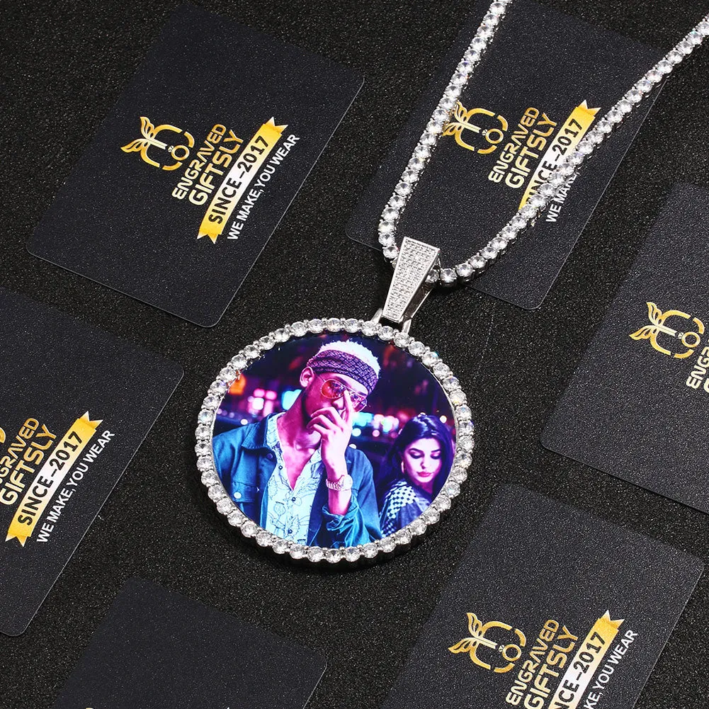 Custom Photo Medallion Necklace- Plating Of Gold Medallion Necklace