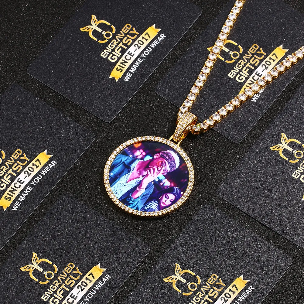 Custom Photo Medallion Necklace- Plating Of Gold Medallion Necklace