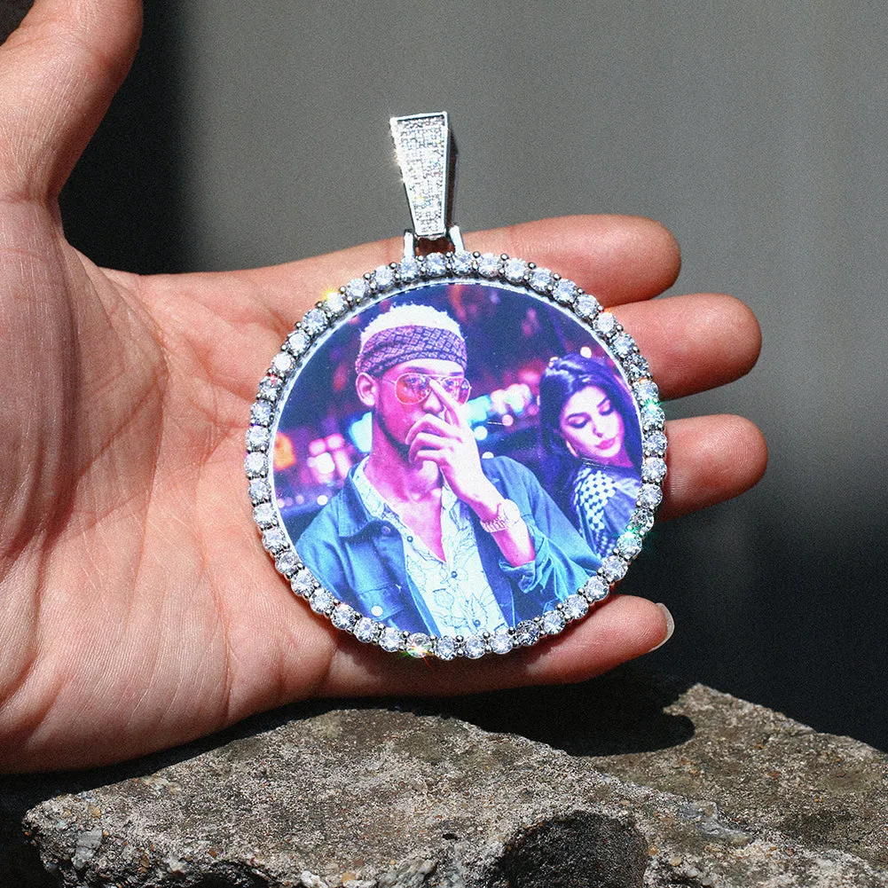 Custom Photo Medallion Necklace- Plating Of Gold Medallion Necklace