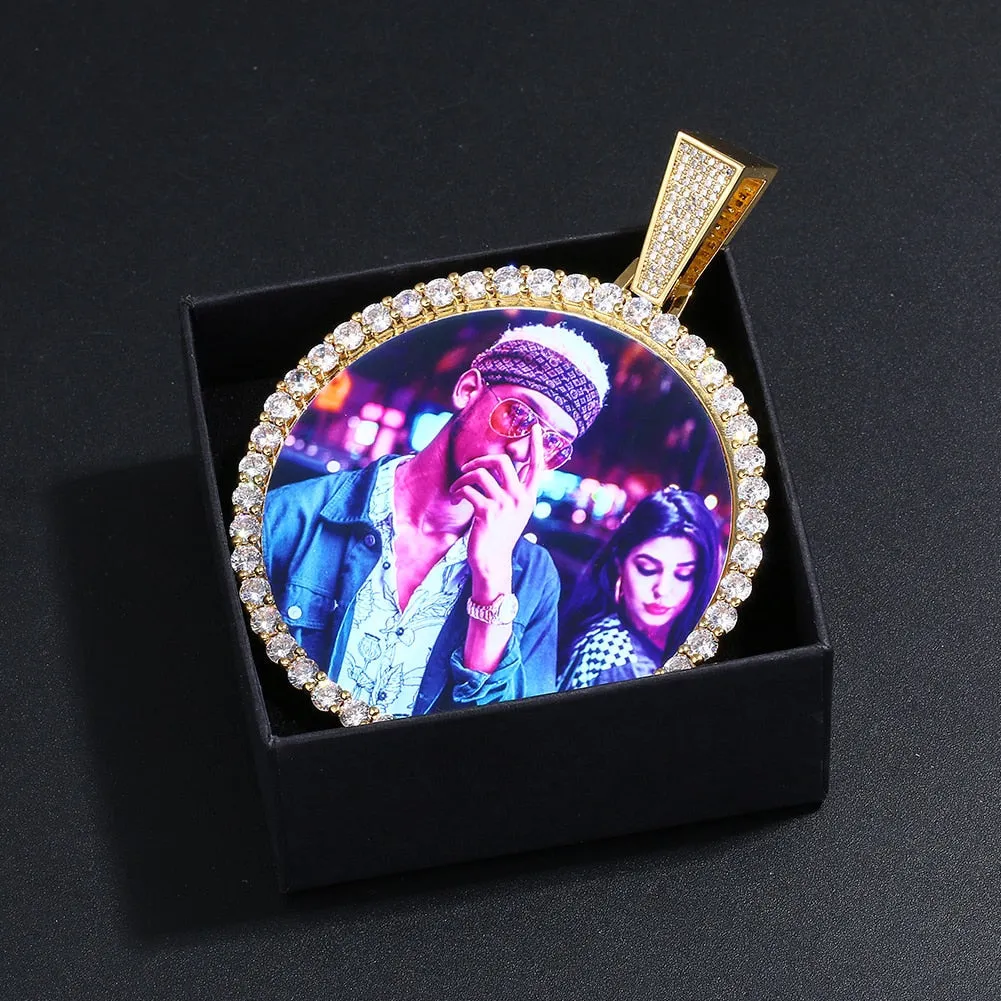 Custom Photo Medallion Necklace- Plating Of Gold Medallion Necklace