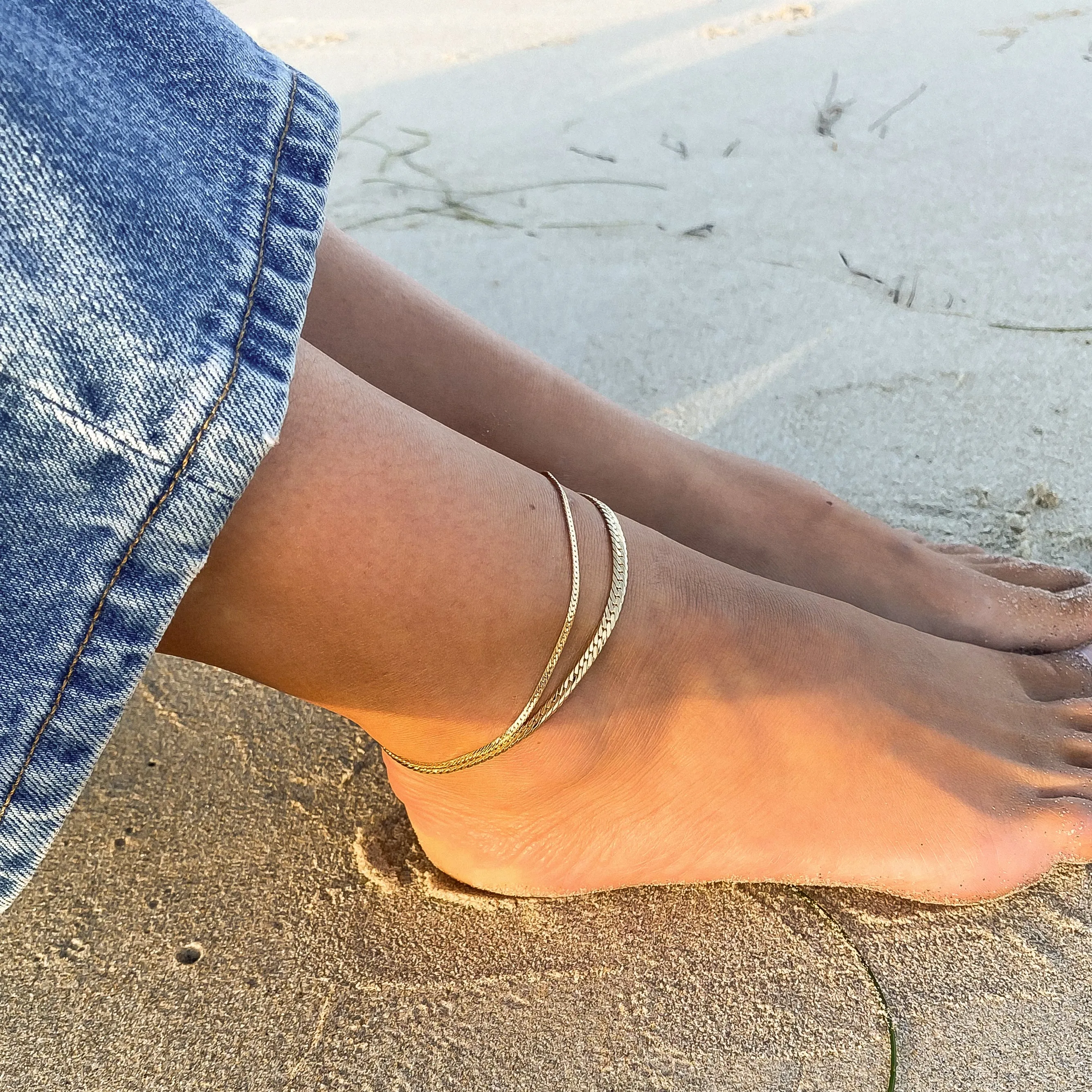 Dani Herringbone Anklet