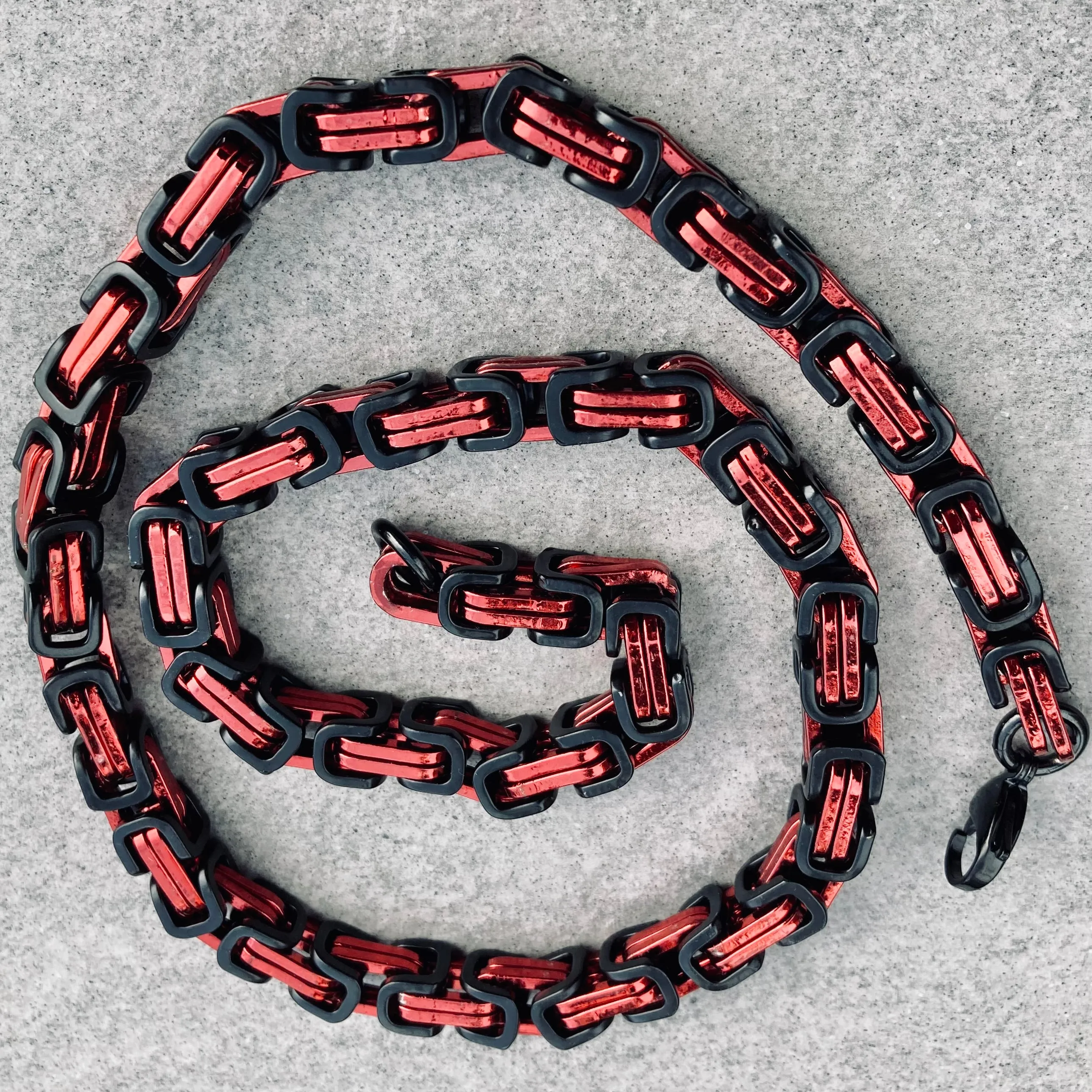 Daytona Necklace - Red & Black - Deluxe - 1/4 inch wide