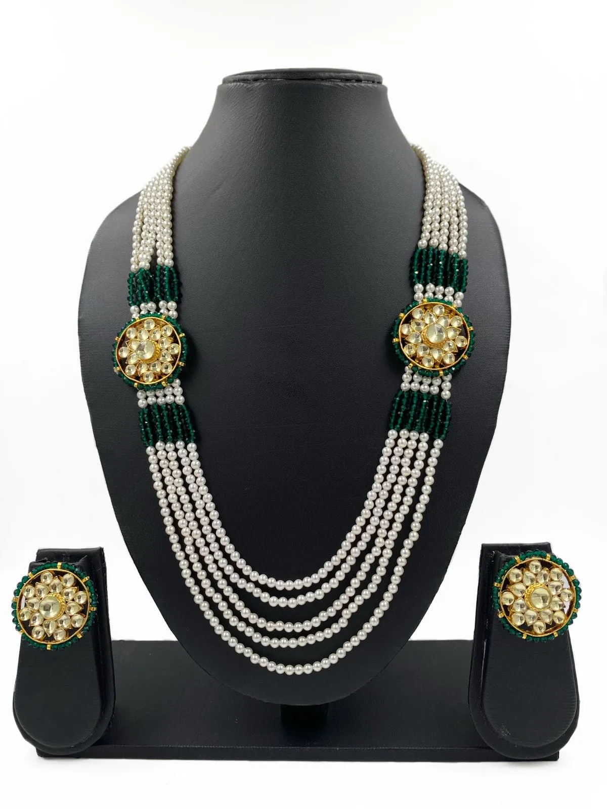 Designer Multi Layered Long Kundan And Pearl Necklace For Women By Gehna Shop