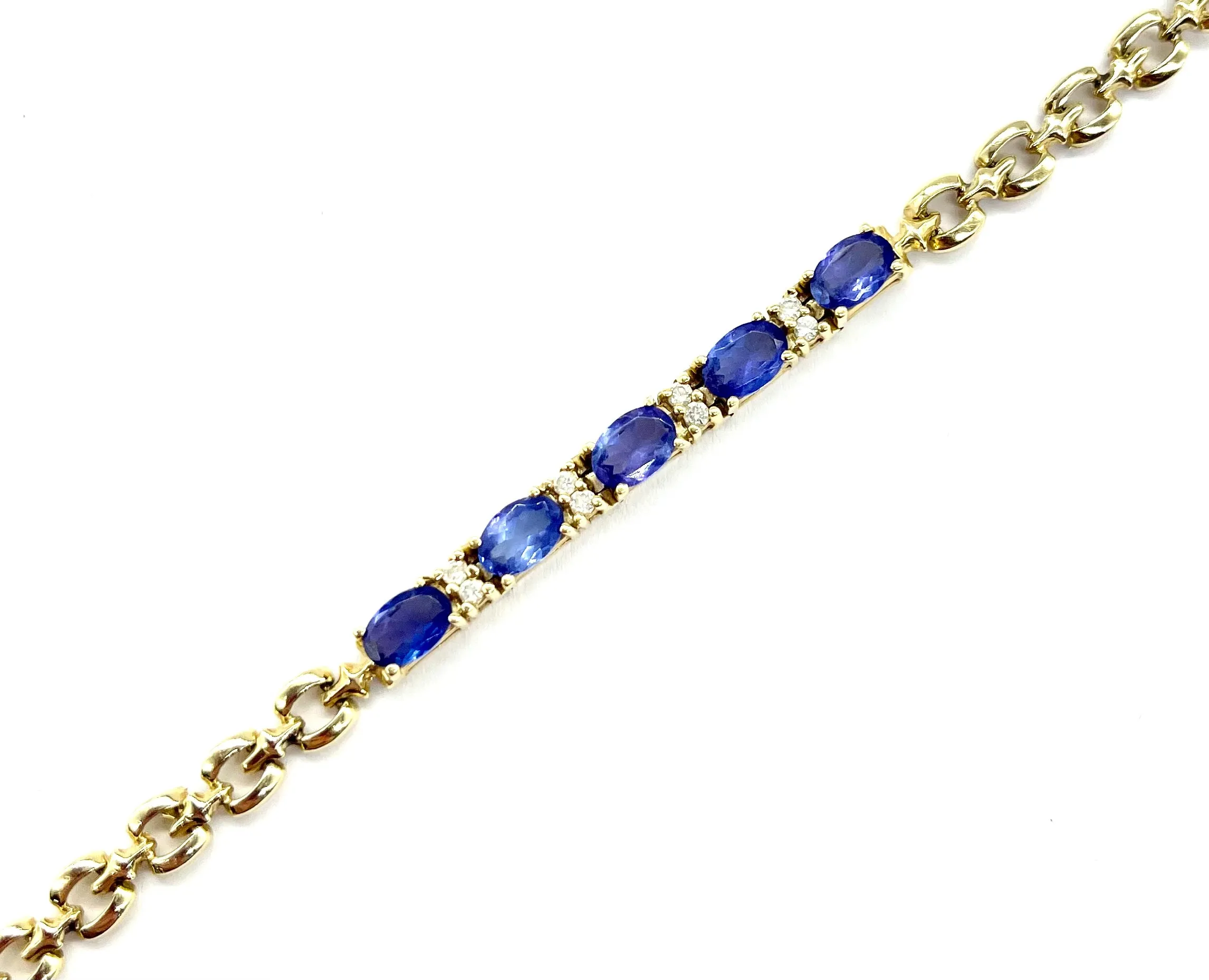 Diamond and Tanzanite Tennis Bracelet