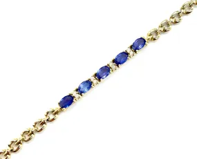 Diamond and Tanzanite Tennis Bracelet