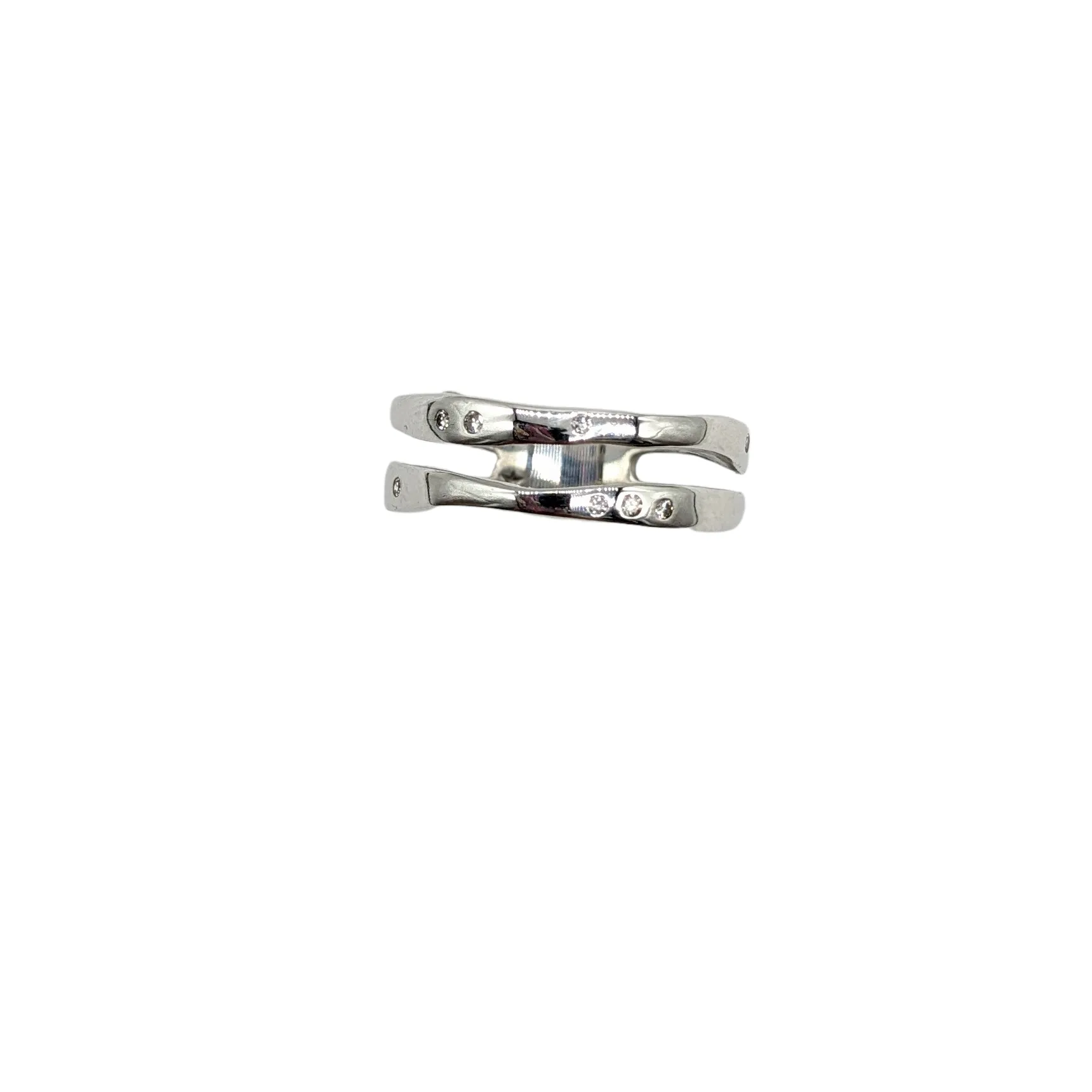 Diamond Chip Gypsy set Double Band Ring