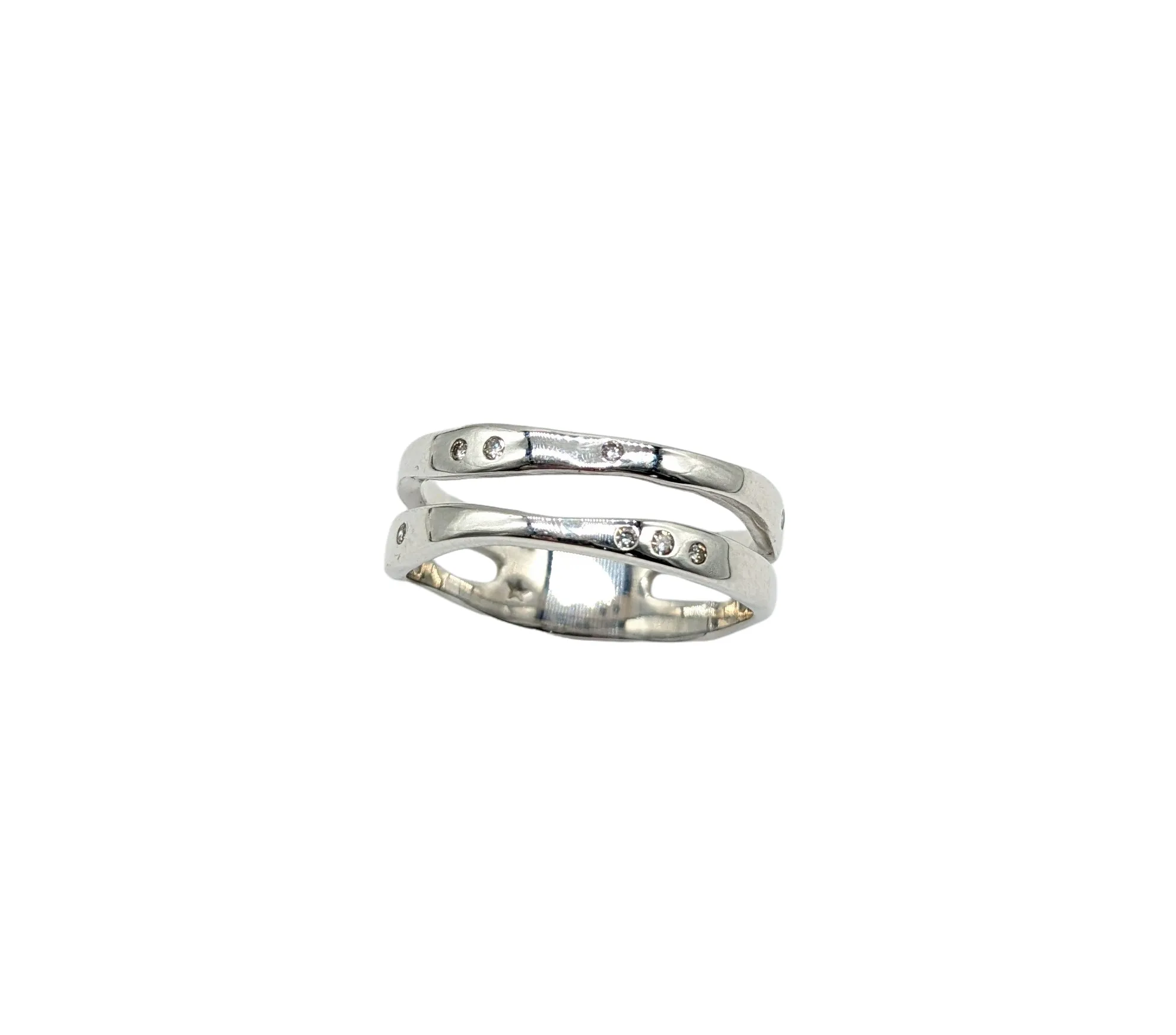 Diamond Chip Gypsy set Double Band Ring