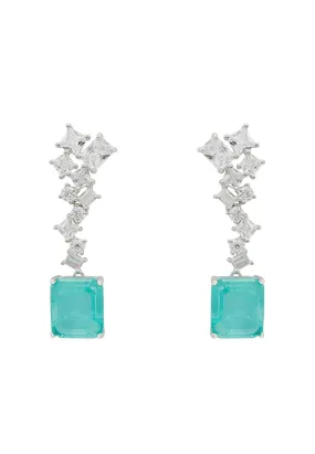 Diana Paraiba Tourmaline Drop Earrings Silver