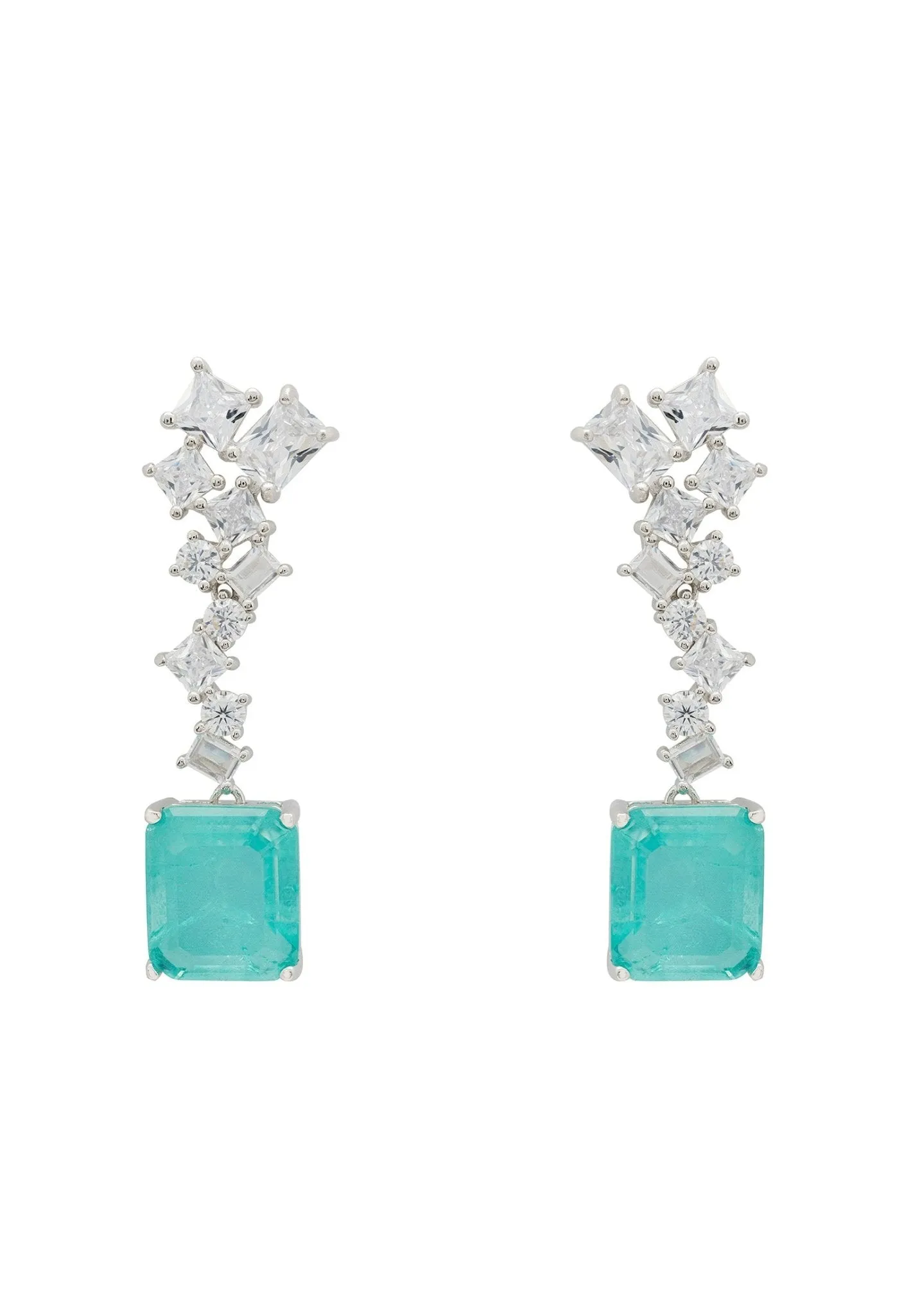 Diana Paraiba Tourmaline Drop Earrings Silver