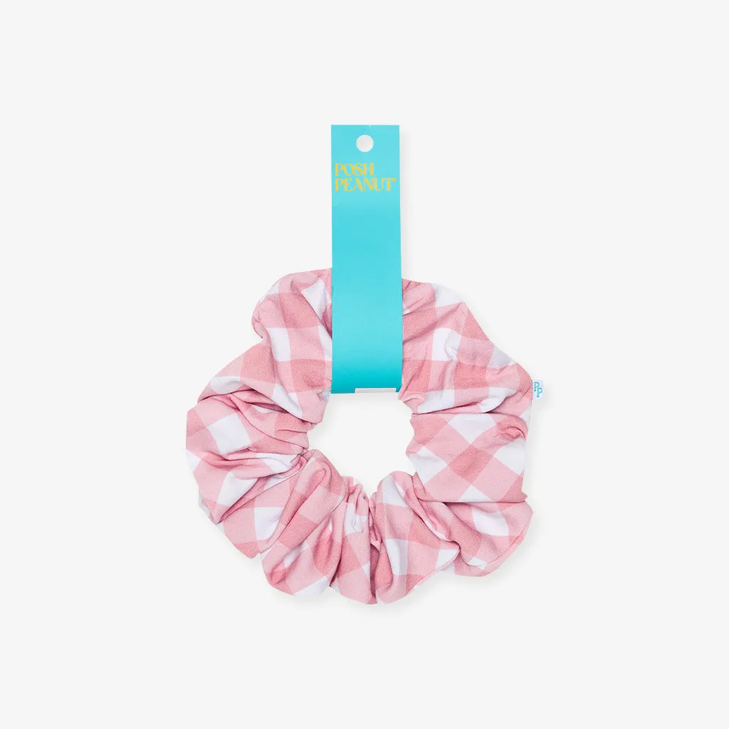 Dusty Rose Gingham Luxe Oversized Scrunchie