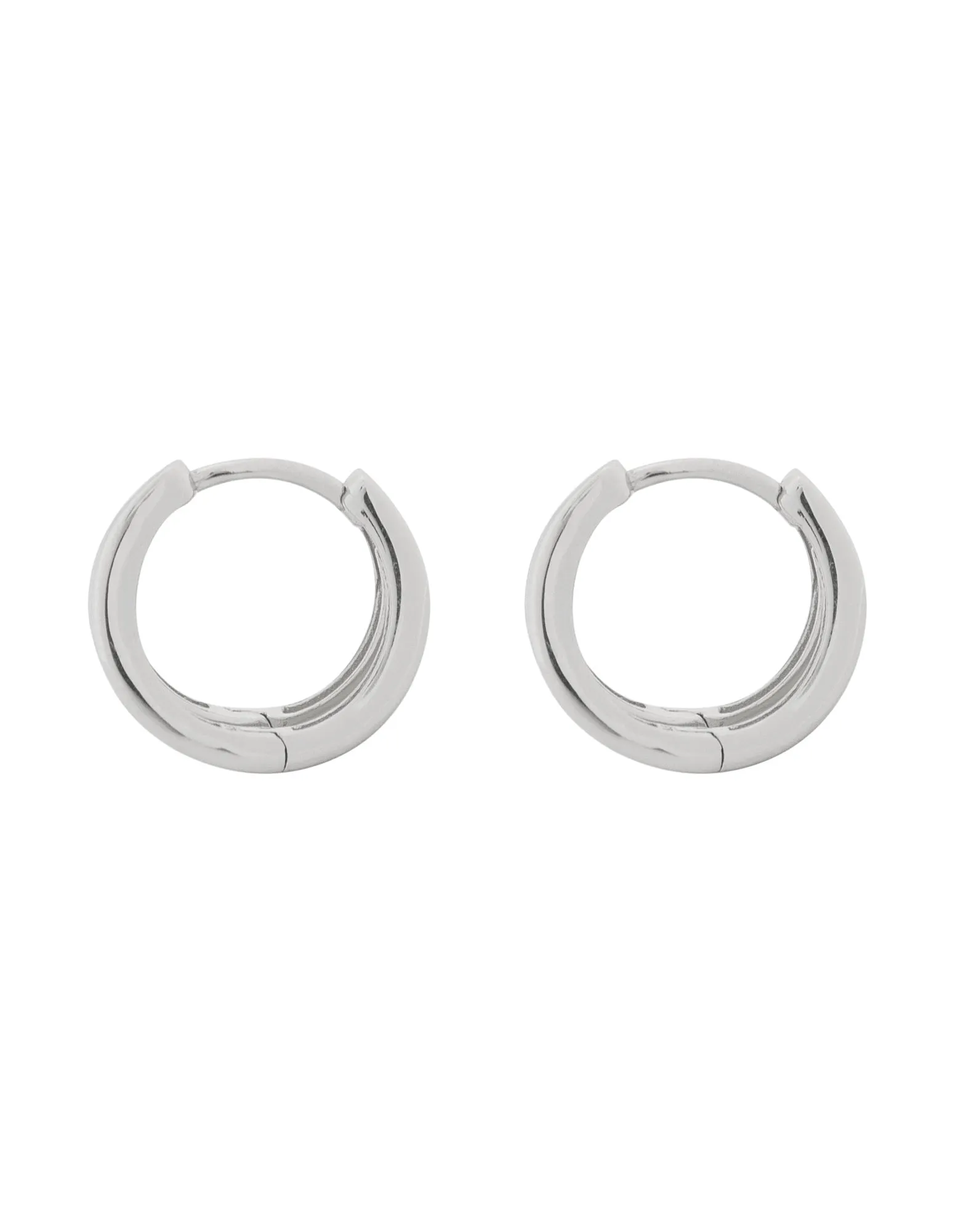 Elly Lou Double Loop Huggie Earring- Silver