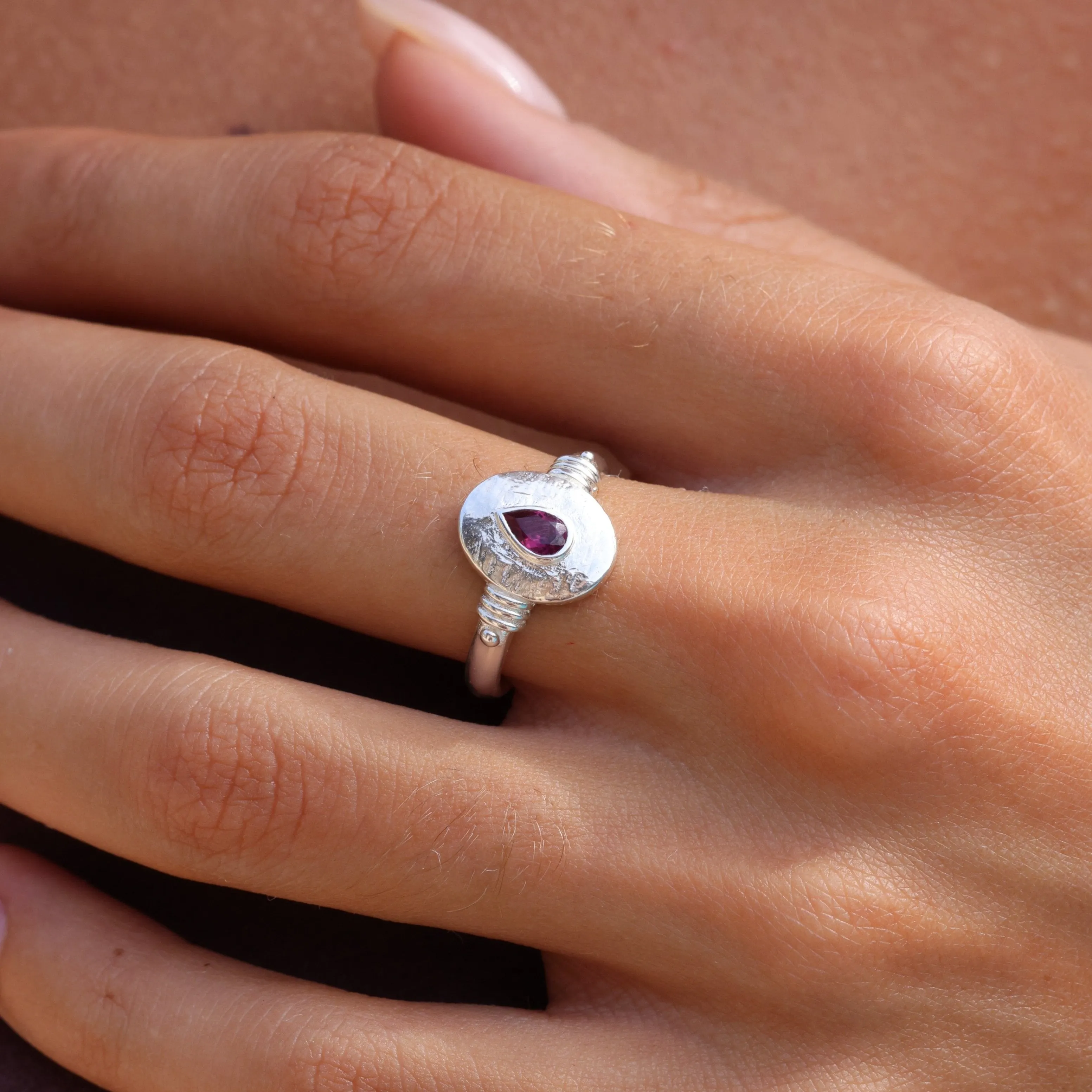 Esme Rhodolite Silver Ring