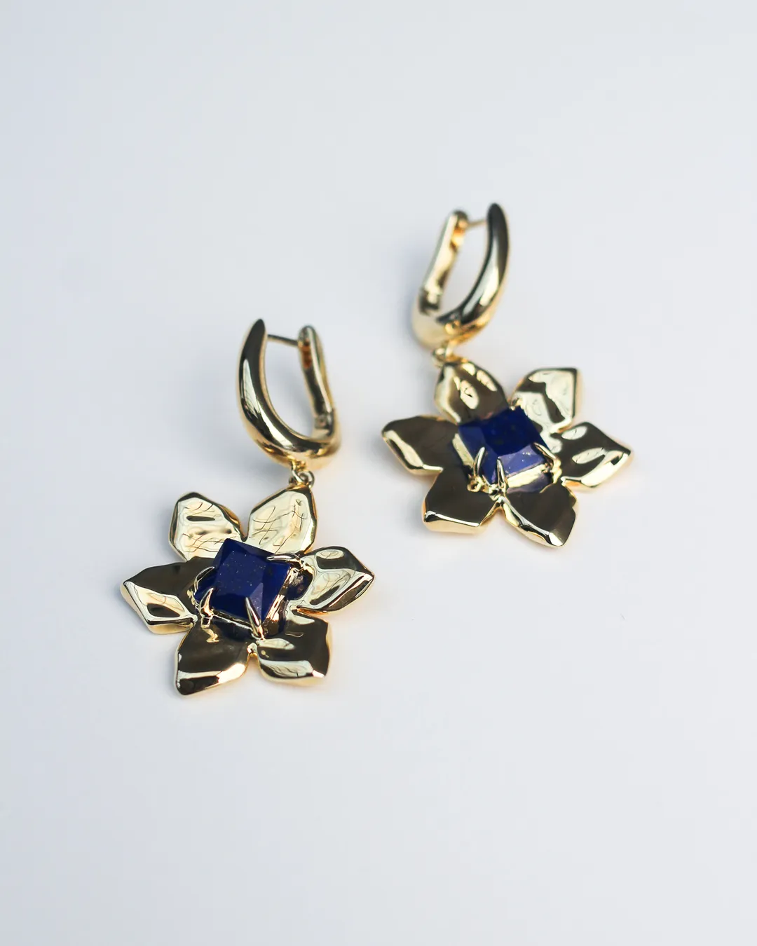 Lapis Flower Power Charm Earrings - Stylish and Vibrant