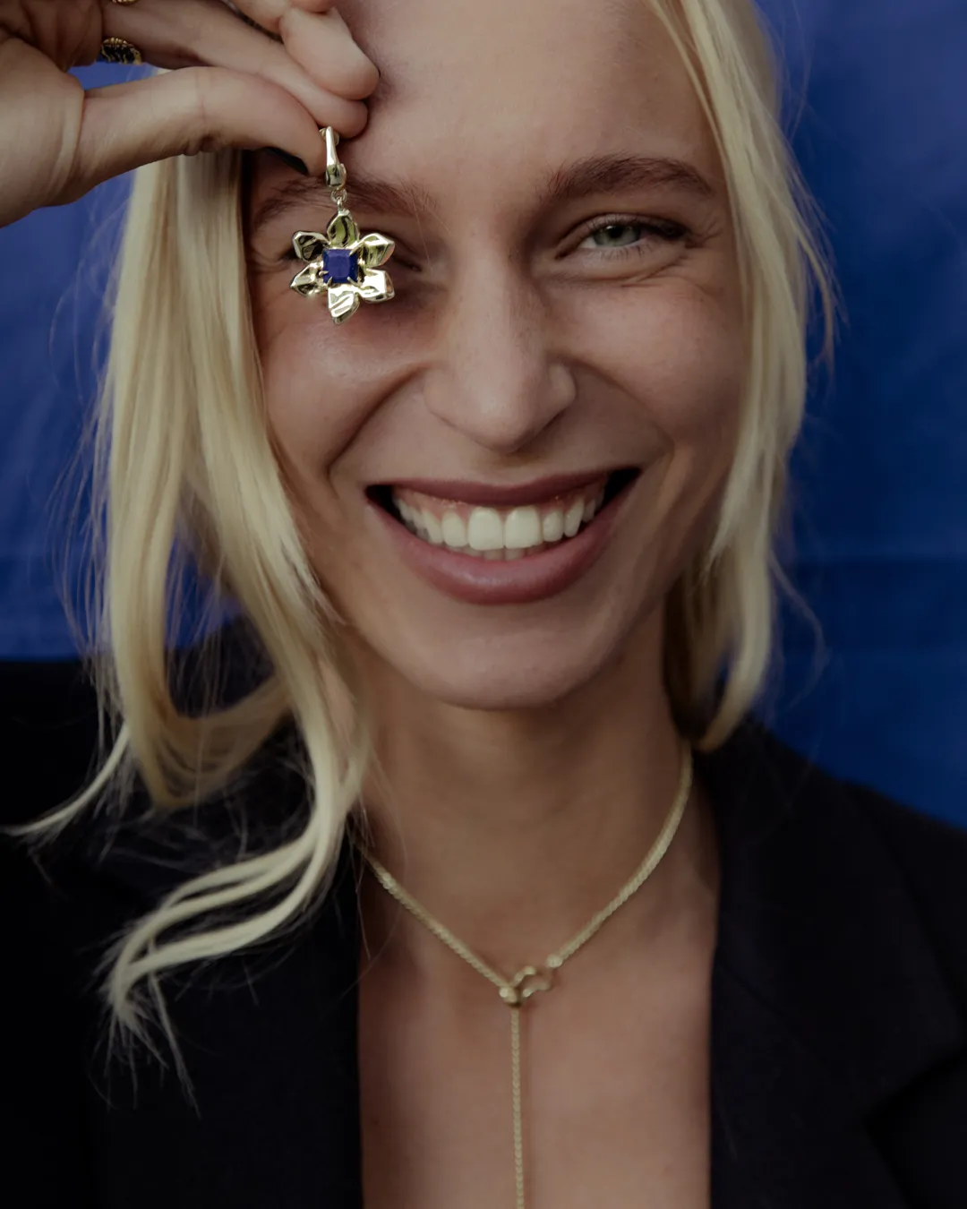 Lapis Flower Power Charm Earrings - Stylish and Vibrant