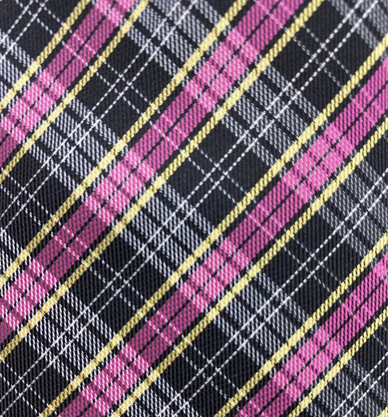 Gianfranco Tie and Handkerchief - Magenta Plaid T47