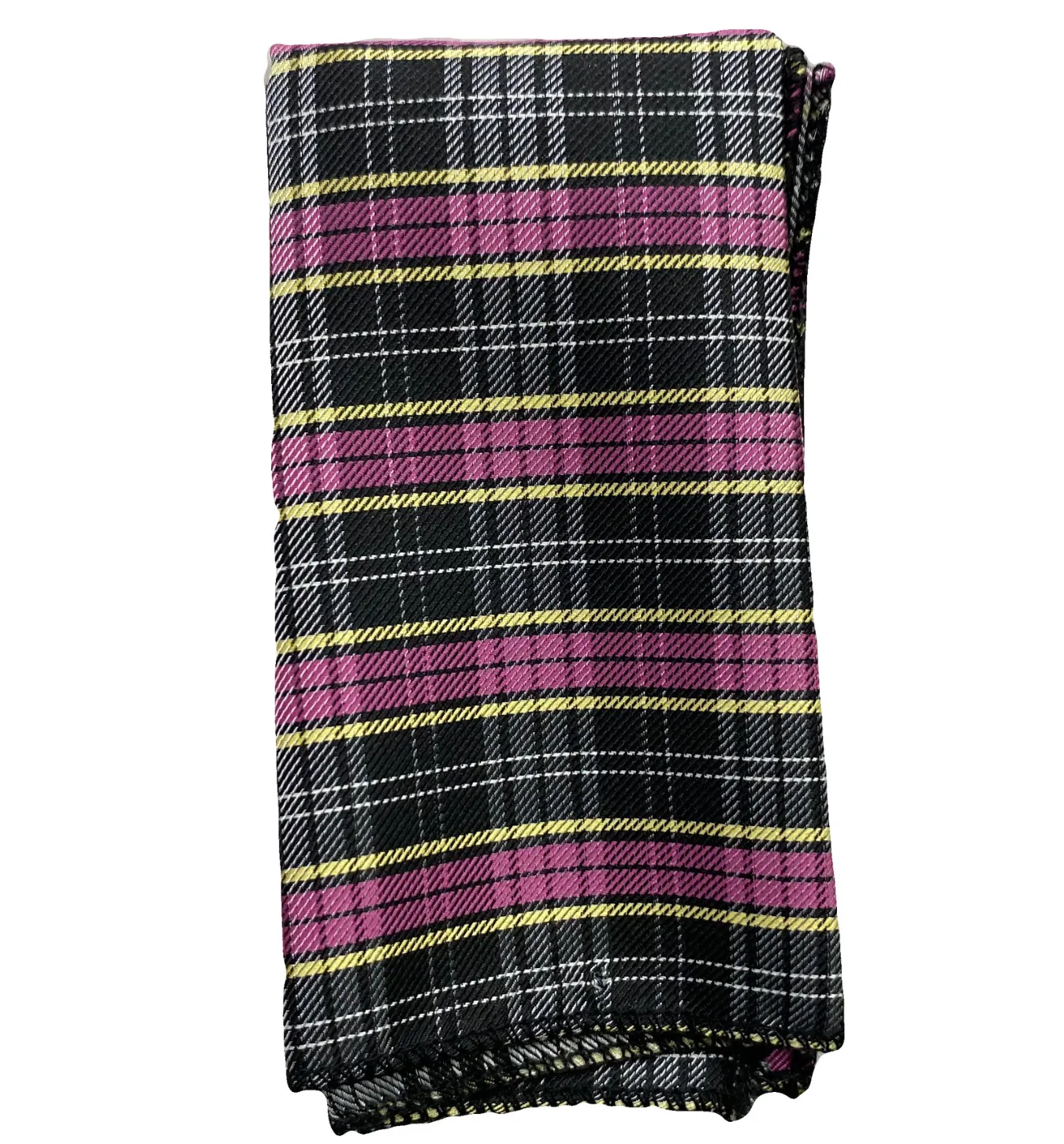 Gianfranco Tie and Handkerchief - Magenta Plaid T47