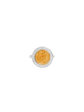 Gold Button Pinkie Ring