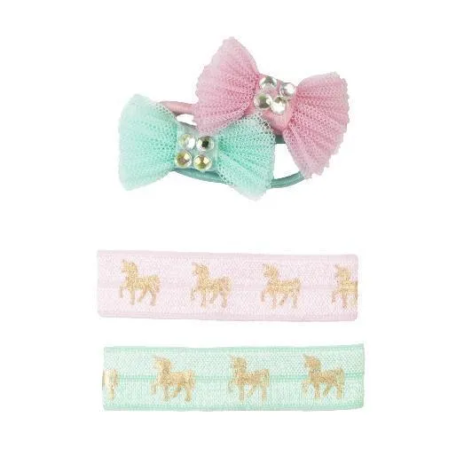 Great Pretenders Unicorn Hair Ties & Bows 4pk - Assorted