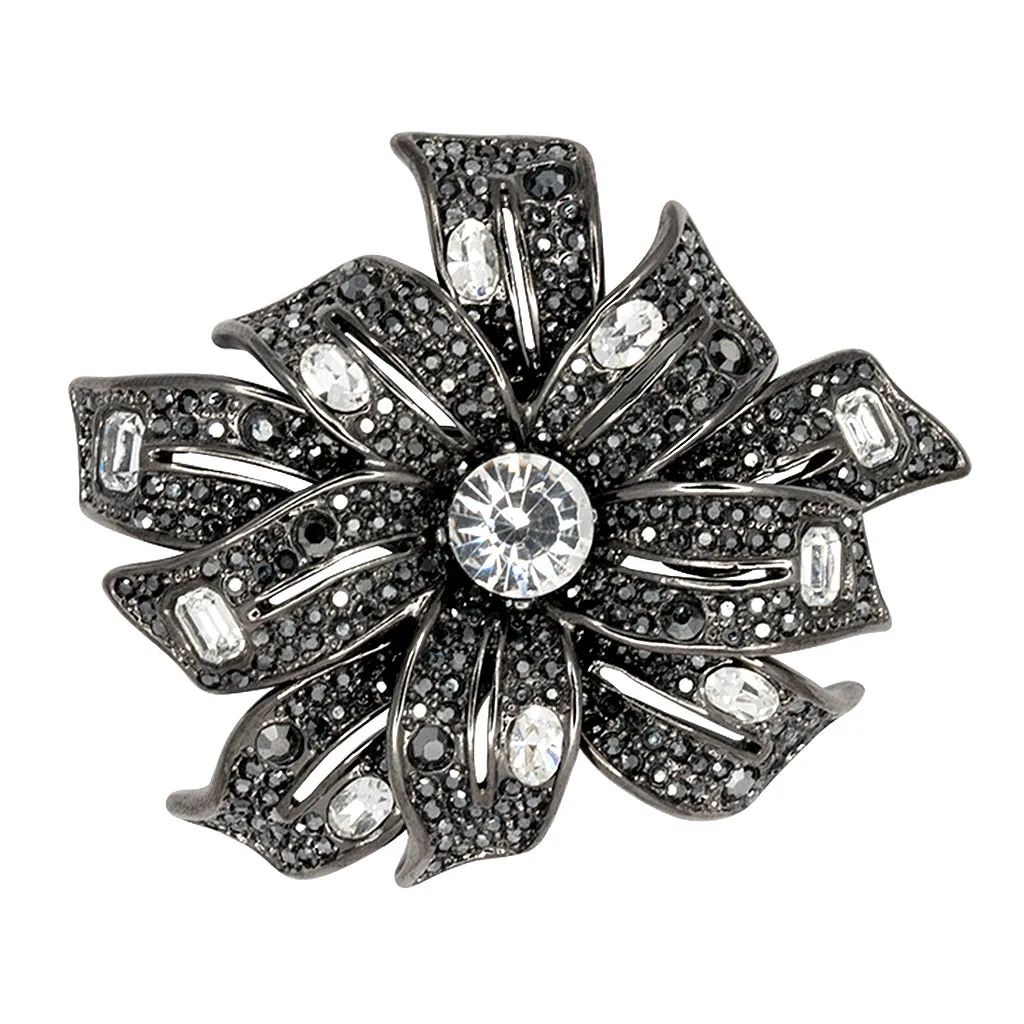 Gunmetal & Crystal Center Pin