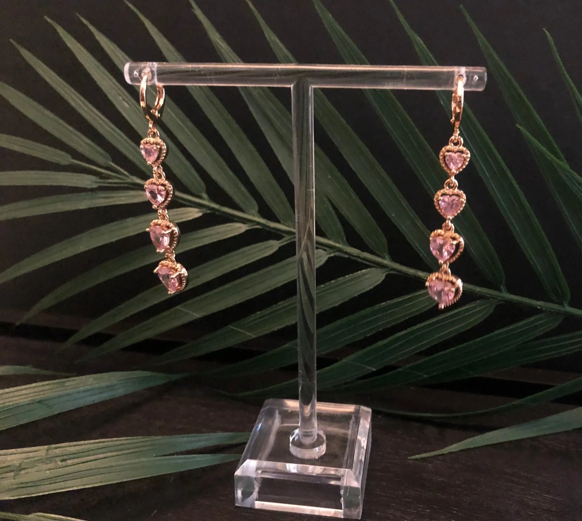 Gwendolyn Pink Heart Earrings