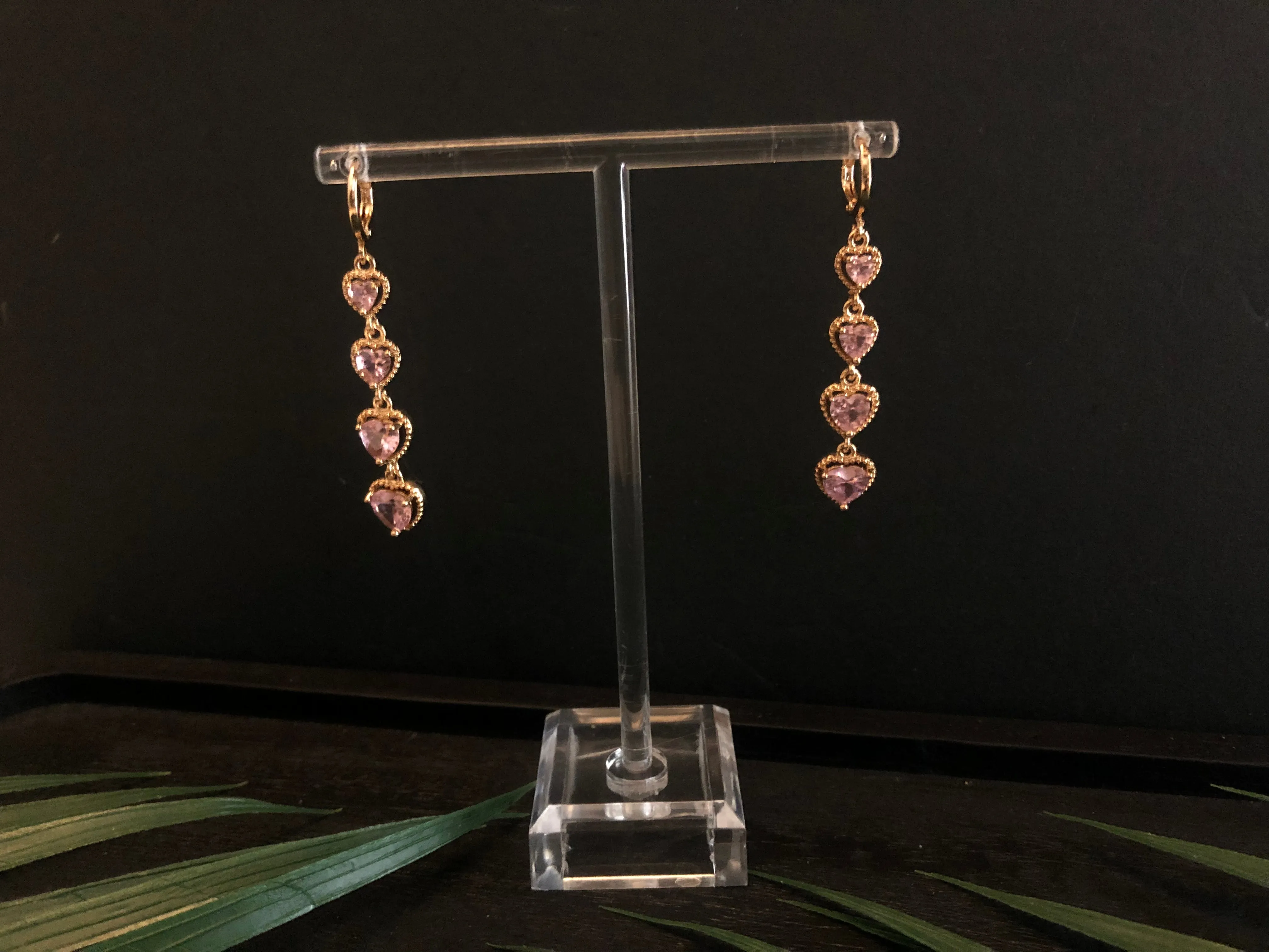 Gwendolyn Pink Heart Earrings