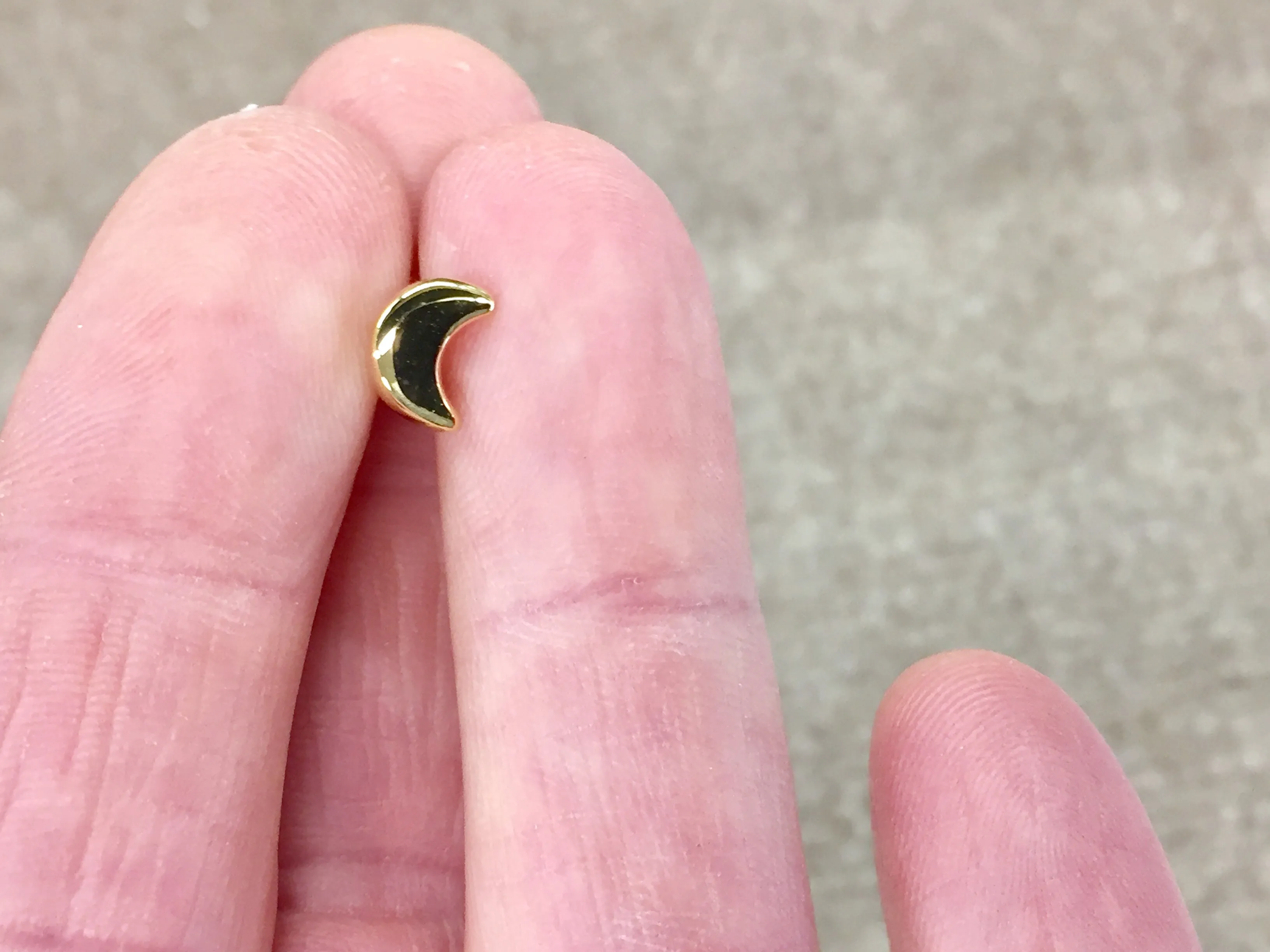 Half Moon 14 K Yellow Gold Earrings