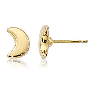 Half Moon 14 K Yellow Gold Earrings