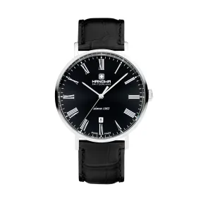 Mens Hanowa Leather Wrist Watch - Classic Design!